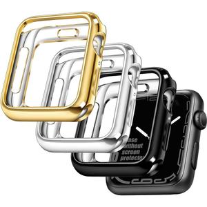 top4cus 3 Pack 38mm Case Soft Flexible Lightweight Anti-Scratch Overall Protective 38mm Iwatch Waterproof Cover Case Shiny Workout Shockproof Bumper Compatible with Apple Watch Series 3/2/1