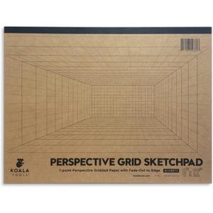 Koala Tools | Drawing Perspective (1 and 2-Point) Large Sketch Pad (1 Point - 9 x 12)