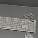 Wireless Gaming Keyboard and Mouse Combo - RGB Backlit, Rechargeable, Ergonomic, for Gaming Work, Long-Lasting Built-in Battery (White)