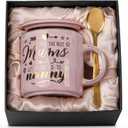 Best Nanny Gifts for Mothers Day, 14oz Pink Marble Ceramic Coffee Mug with Gold Print, Presents for Grandma from Grandkids, Mother's Day Thanksgiving Day Birthday Christmas for Nanny, Nice Gift Boxed