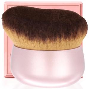 Extra Large Body Makeup Brush For Self Tanner, Leg Makeup &Bronzer Blend,75 mm Wide-headed Kabuki Brush Provides More Even &Pretty Application, Oval Face&Back Makeup Brush, Wet&Dry Use- Pink Rose Gold