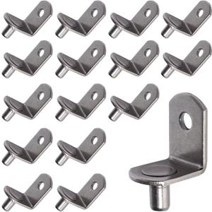 SDTWZW 5mm Shelf Pegs L-Shaped Cabinet Support Pins Bracket Style Clips for Bookcase Kitchen Closet Shelves Holders,16 PCS Gun Metal