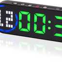 LUCORB Portable Gym Timer for Home Gym Interval Timer for Workout with Time Progress Bar/Rounds, Workout Clock for Boxing HIIT Tabata Emom Fitness Rechargeable Battery Powered (Black/Green)