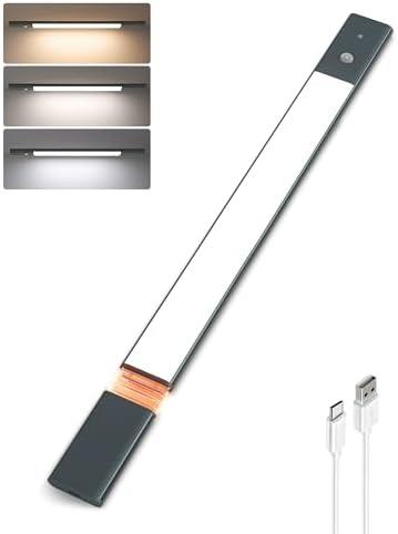 EZVALO Under Cabinet Lighting, 2200mAh Rechargeable Battery, 76 LEDs Dimmable Closet Lights, 3 Color Temps, Motion Sensor Light Indoor for Kitchen, Closet