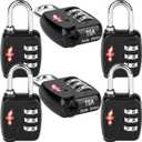 TSA Locks 6-Pack - Ultra Lightweight Travel & Gym Combo Locks (54g Each!), TSA Approved Secure Luggage Locks for Suitcases, School Backpacks, Lockers - 3-Digit Code, 2.36in Compact Design