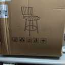 Swivel Counter Height Barstool with Back, Upholstered 26'' Counter Stool with Metal Frame, Channel Seat Back, Faux Leather Retro Brown, 26'' x1