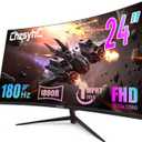 24 Inch Curved 180Hz Gaming Monitor, 1800R Curved Gaming Monitor, 1ms MPRT, FHD(19201080P), Freesync, HDMI2.0,DP1.4, VESA Mountable(HDMI Cable Incl.)