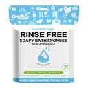 Disposable Rinse Free Bath Sponges, No Rinse Bathing Wipes for Adults, Soap Infused Dry Shower Wipes for Elderly, Bedridden, Camping, Post Surgery(25 Count 1 Pack)