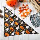 Halloween Dog Bandanas - 2 Pack Fall Dog Bibs | Reversible Pumpkin and Ghost Pet Scarf for Boys and Girls | Premium Durable Fabric | Orange Dog Bandana for Medium and Large Dogs (Large)
