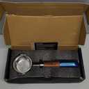 Bottomless Portafilter 58mm with Double Shot Filter Basket & Premium Walnutwood Handle, Portafilter with Puck Screen Compatible with All Breville 58mm Machines, Espresso Accessories, Silver (58mm Fits E61/2 Ears)