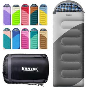 Camping Sleeping Bag, 32 Sleeping Bags for Adults Kids Teens Cold Weather Warm Sleeping Bag Winter for 3-4 Season Camping, Camping Gear Equipment, Traveling, and Outdoors (Grey & Light Grey)