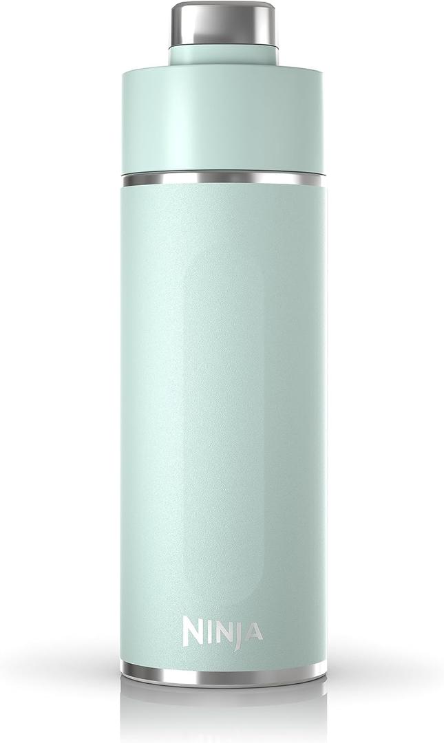 Ninja Thirsti 18oz Travel Water Bottle, For Carbonated Sparkling Drinks, Colder and Fizzier Longer, Leak Proof, 24 Hrs Cold, Dishwasher Safe, Stainless Steel Insulated Tumbler, Seafoam Blue, DW1801MT (Mint)
