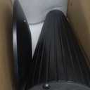 Black Pedestal Side Table 14.56'' Dia, Modern Accent End Table, Fluted Base Design, Minimalist Drink Table for Small Space Living Room, Bedroom