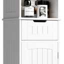ChooChoo 67" Tall Bathroom Storage Cabinet Freestanding with Adjustable Shelves, Narrow Storage Linen Cabinet with 2 Doors and 1 Drawers for Bathroom, Living Room, Kitchen, White