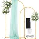 WellSign Wedding Arch Backdrop Stand 7.2FT, 6FT Set of 2, Gold Metal Balloon Arch kit Stand for Gender Reveal Ceremony Engagement Anniversary Bridal Valentine Party Event Decoration