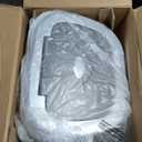 Amazon Basics Automatic Dual Compartment Trash Can with Lid, Hands-Free, Fingerprint Resistant, Odor Control, Stainless Steel, D-Shaped, 80 l, 2 Bins