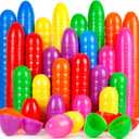 120Pcs Easter Eggs, 2.3" Fillable Bright Colors Plastic Easter Eggs Empty for Easter Hunt, Easter Basket Stuffers, Party Favor, Classroom Prize Supplies  (120-Pack)
