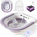 LeMeeOly Electric Sitz Bath, Unisex Foldable Sitz Bath for Toilet Seats, Sitz Bath for Postpartum Care and Hemorrhoids, Non-Slip & High Water Flow (Purple)