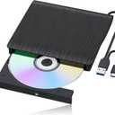 External Blu-ray Drive, Portable Blu-ray Player & CD DVD Burner  USB 3.0 & Type-C BD/DVD/CD Reader, Plug and Play, Lightweight for Windows/Mac/Linux (2 in 1)
