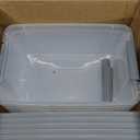 Amazon Basics Plastic Storage Containers with Secure Latching Lids, Stackable Organization Bins, Clear/Grey, 32 Quart, Set of 6