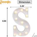 Pooqla LED Marquee Letter Lights Sign, Light Up Alphabet Letter for Home Party Wedding Decoration S