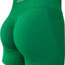 Women's Seamless Tummy Control High Waisted Biker Shorts Yoga Gym Workout Spandex Butt Lifting Shorts for Women (Green)