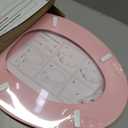 Pink Elongated Toilet Seat Natural Wood Toilet Seat with Zinc Alloy Hinges, Easy to Install also Easy to Clean, Scratch Resistant Toilet Seat by Angol Shiold (Elongated, Pink)