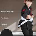Fikazo Kids BJJ Gi | Brazilian Jiu Jitsu Uniform for Children Durable Pant & Jacket with Belt, One Size