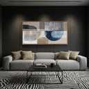 Beige Framed Canvas Wall Art, Minimalist Wall Decor Print In Neutral Tones, Blue Abstract Wall Pictures for Living Room And Bedroom Decor Accent Piece Modern Artwork for Walls 20×40IN