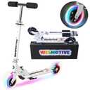 Kick Scooter for 3+Years Old Boys & Girls Lightweight, Foldable, Aluminum Frame, and Adjustable Handlebars, Rear Brake, and Flashing Light up Wheels