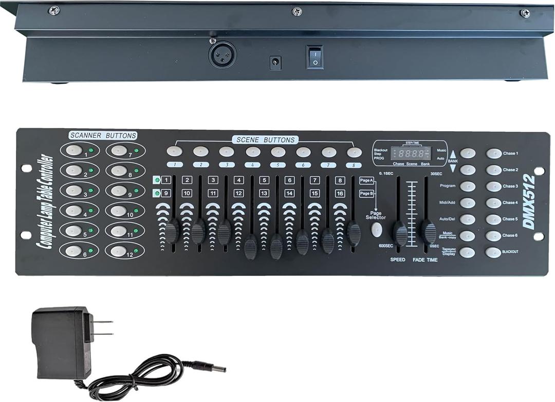 192 Channel DMX Controller, Stage Lighting Console DMX Light Controller, VQP DMX 512 Controller, for Party Lights DJ Disco Lights Show Night Club Stage Par Light