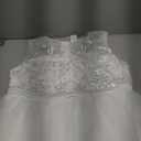 Flower Girl Lace Dress for Kids Wedding Bridesmaid Pageant Party Formal Long Gown Princess Communion Tulle Bow Dresses, White 9-10Y