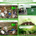 12 OZ Compostable Clear Plastic Disposable Iced Coffee Cups with Flat Lids, Biodegradable Cold Drinking Cups To Go Coffee for Party, Smoothie, Boba Tea, Slushy, Lemonade 50 Sets