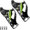 Wiel Full Carbon Fiber Bicycle Bike Light Drink Water Bottle Cage Holder (2PCs Green)