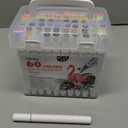 Ohuhu Markers for Adult Coloring Books No Bleeding 60 Colors Water-based Dual Tips Coloring Markers for Kids Adults Beginners Drawing Pens for Journaling Lettering (Brush & Chisel)