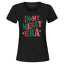 in My Merry Era T-Shirt Christmas Shirts for Women Front and Back Xmas Holiday Tree Graphic Tee Tops XXL