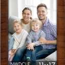 Rustic 11x17 Wood Picture Frame with Real Glass, Farmhouse Photo Frame for Wall Mount, Natural Wooden Frame for Family Photos, Gifts, Home Dcor, Brown