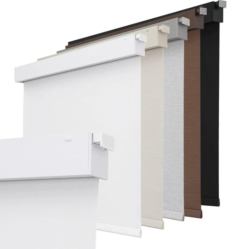 Joydeco No Drill Blackout Shades, Free-Stop Cordless Roller Shades, UV Protection, Thermal Insulated Blinds for Indoor Windows, Easy Install Window Blinds for Home and Office (White, 35" W X 75" H)