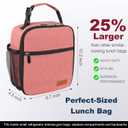 Femuar Lunch Box for Men Women Adults Small Lunch Bag for Office Work Picnic - Reusable Portable Lunchbox, Pink