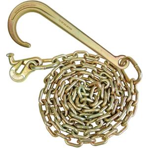 VULCAN Tow Chain with 15 Inch Forged J Hook and T Hook - Grade 70 Chain - 6 Foot - 4,700 Pound Safe Working Load