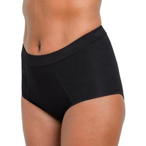 The Period Company Boyshort Period Underwear for Women Medium Flow - Leak Resistant, Reusable Menstrual Panties Women, Black, L