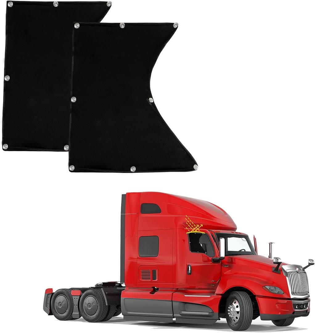 PSLER Thick Side Window Sunshade for Semi-Truck Fit for Freightliner Volvo VNL International Trucks Adjustable Shape UV Block Sunshade