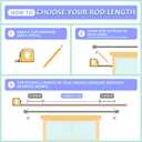 Curtain Rods for Windows 16 to 170 Inches Adjustable Length 1 Inch Diameter Window Curtain Rod with Aluminium Finials, Gold