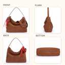 Woven Suede Shoulder Bag for Women,Suede Handbag Hobo Fashion Tote Bag Satchel for Work Weekend Travel Purse 2025