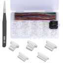 JST SH 1.0mm Connector Kit with 28AWG Pre-Crimped Cables(150mm/5.9 inch)，3/4/5/6/7/8/9/10/12 Pin Housing JST Adapter for FPV Drone Flight Controller