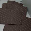 Auto Floor Mats Kit, Autopet Floor Mat Protection Universal for Truck Sedan SUV Front Rear Floor Waterproof Faux Leather Coffee Color