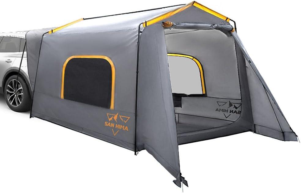 San Hima SUV Tailgate Tent for Camping, Car Tent with Detachable Awning, Waterproof 3000mm & UV50+ 210D Oxford, Fits SUV Van Minivan Jeep CUV Model Y, Windproof with Storage Bag