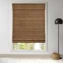 LazBlinds Cordless Bamboo Roman Shades, 34.5x64, Highfield Teak | Privacy Blinds for Interior Windows, Room Darkening Roll Up Bamboo Blinds for Home & Patio