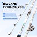 Trolling Rod Saltwater Offshore Heavy Roller Rod Bent Butt Trolling Rod Big Game Conventional Boat Fishing Pole Heavy Duty Fishing Rod 6'
