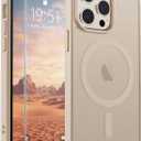 SUPFINE Magnetic for iPhone 13 Pro Case(Compatible with MagSafe)(Military Grade Drop Protection) Slim Translucent Matte Shockproof with Anti-Fingerprint Phone Case,Desert Gold